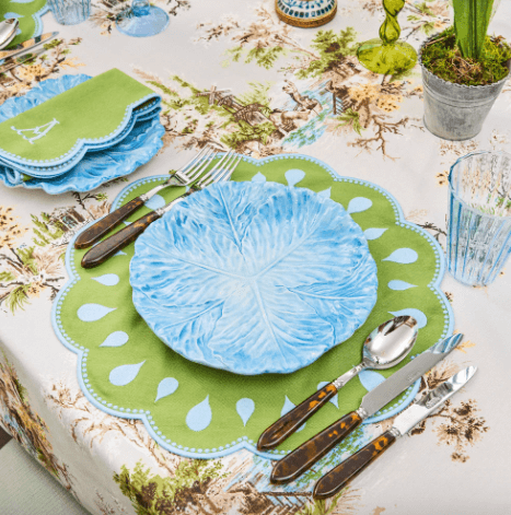 Bettina Green & Blue Placemats & Napkins (Set of 4)