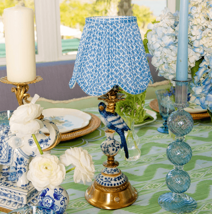 Blue Lotus Deep Scallop Lampshade (18cm)