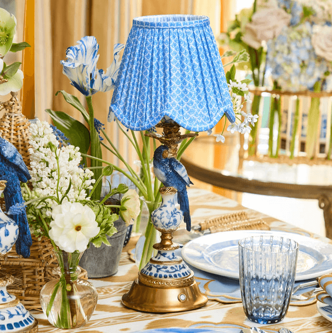 Blue Lotus Deep Scallop Lampshade (18cm)