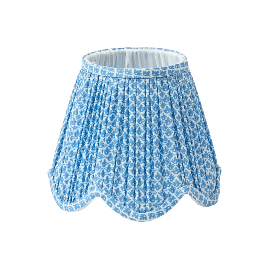 Blue Lotus Deep Scallop Lampshade (18cm)