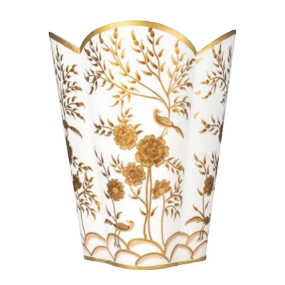 Ivory & Gold Pheasant Wastepaper Basket