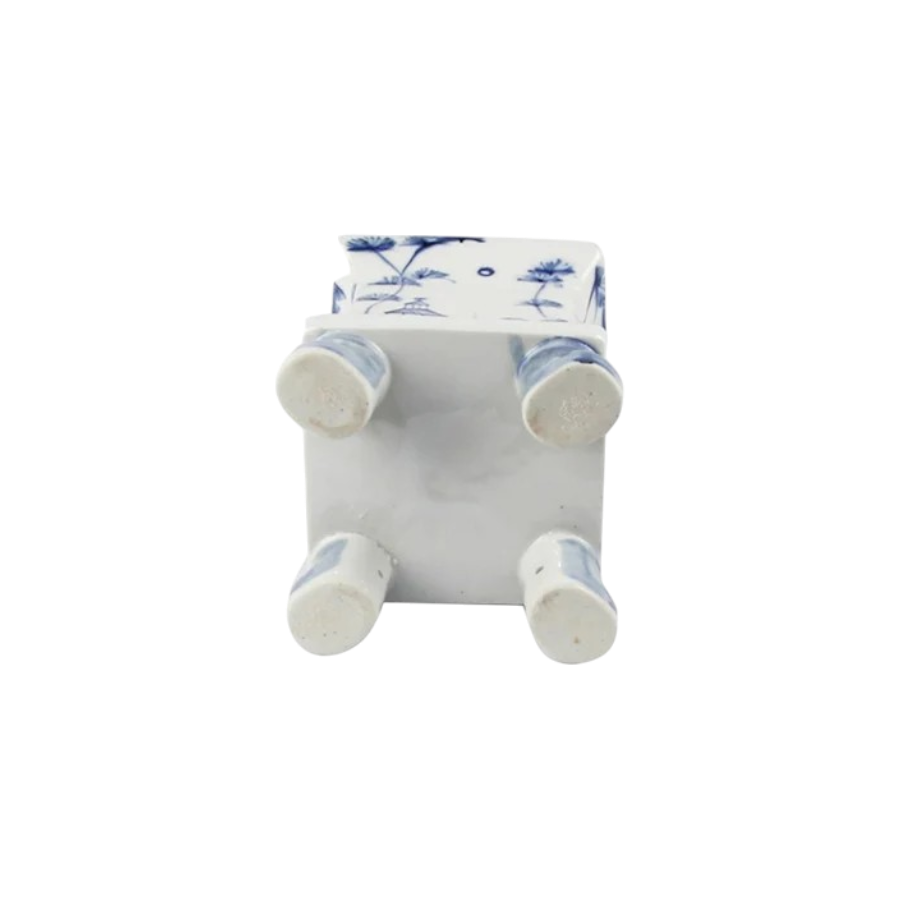 Pale Blue Village Scene Tulipiere