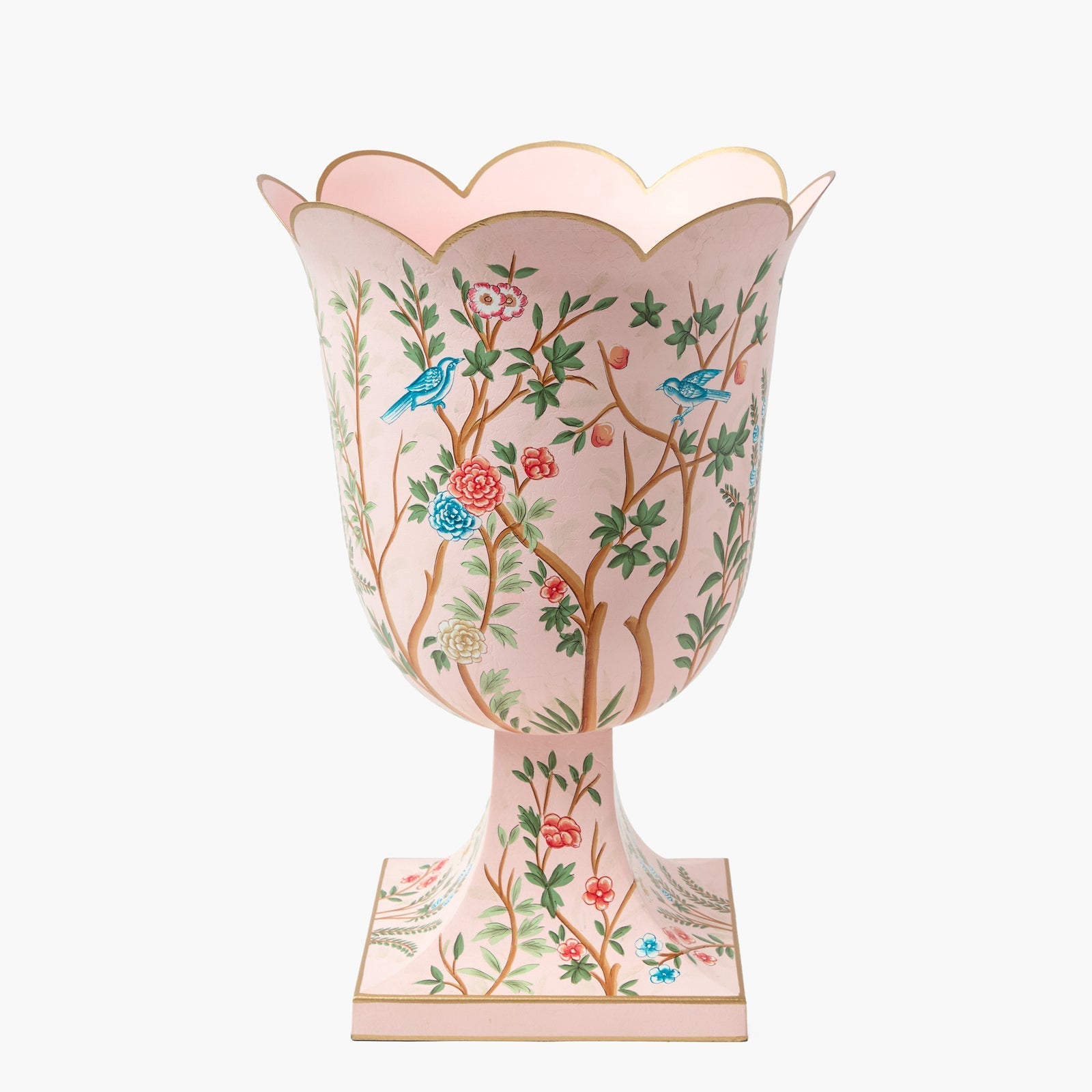 Pink Chinoiserie Tole Urn