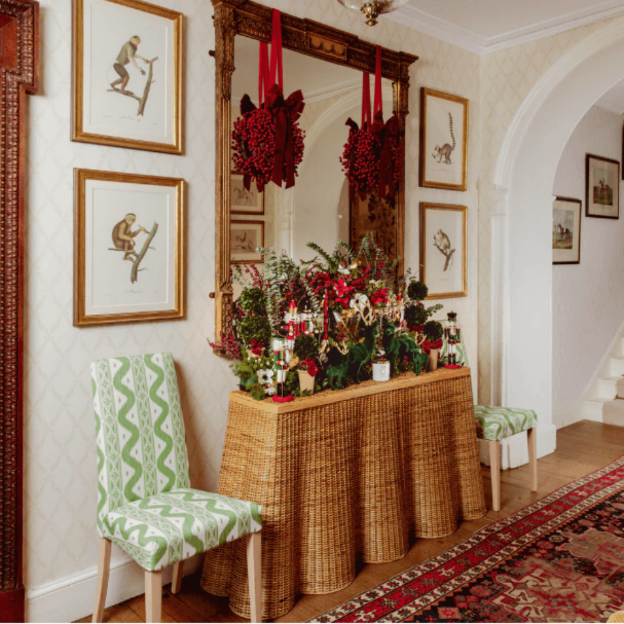 Vivienne Rattan Scalloped Console Table