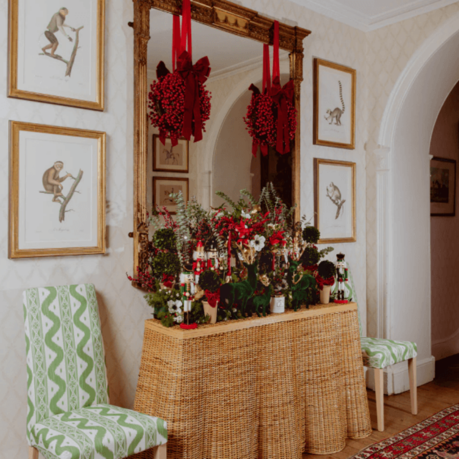 Vivienne Rattan Scalloped Console Table