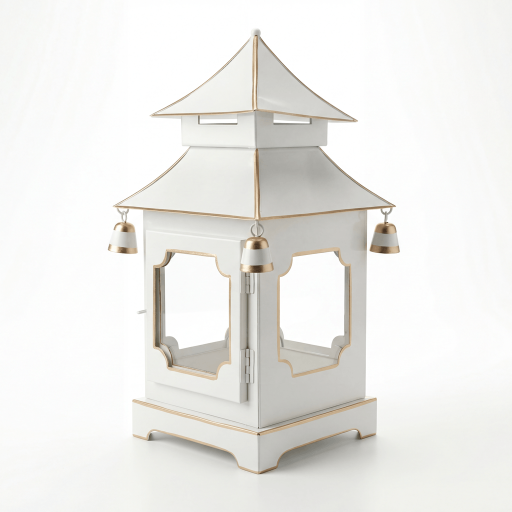 white pagoda lantern decor