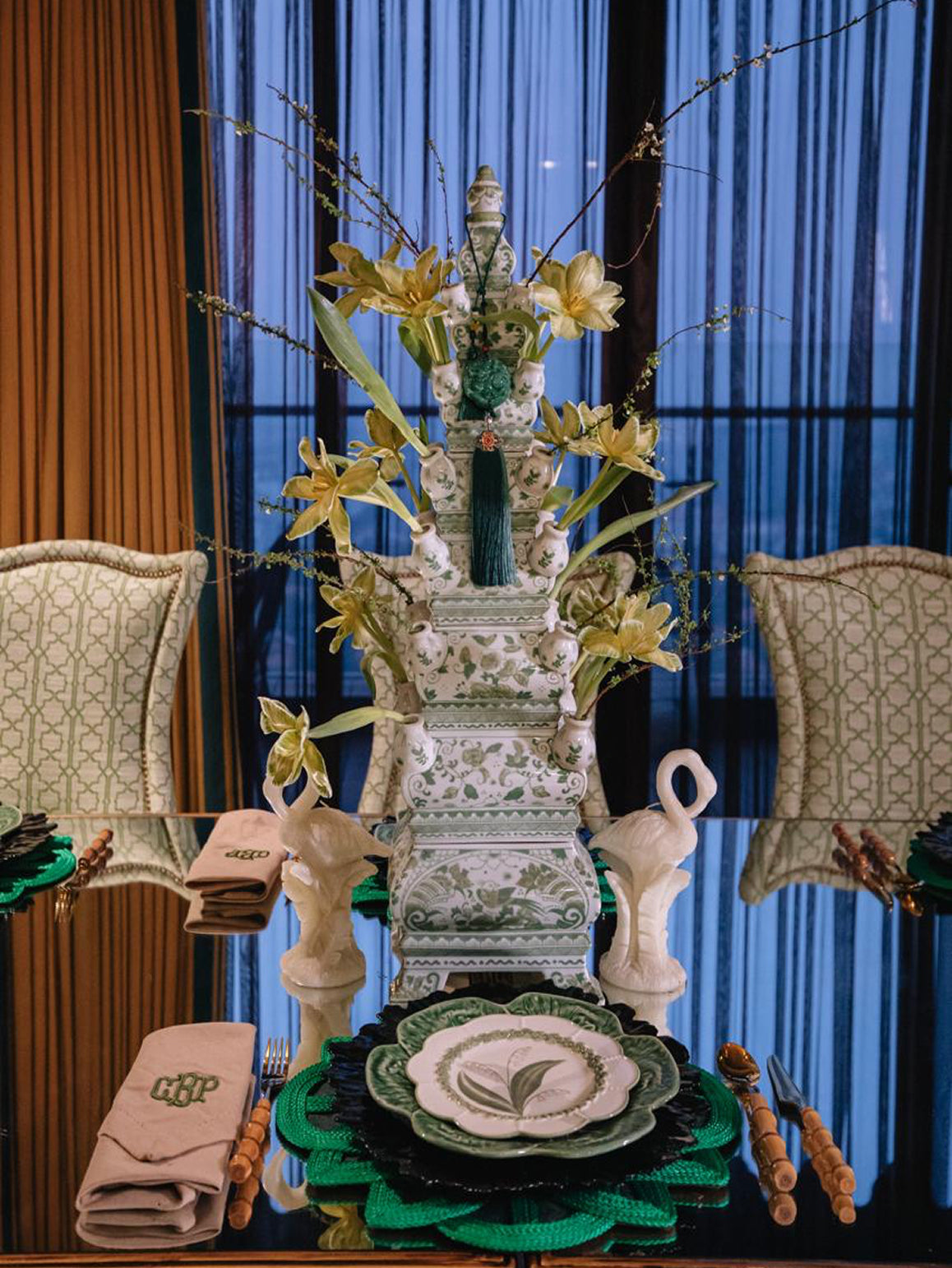 Regal Green Large Candlestick