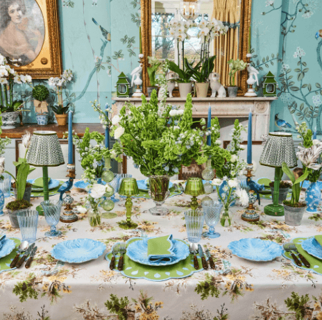 Bettina Green & Blue Placemats & Napkins (Set of 4)