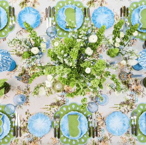 Bettina Green & Blue Placemats & Napkins (Set of 4)