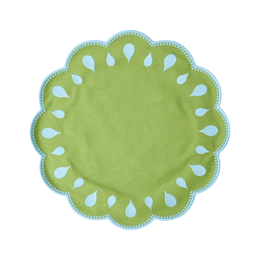 Bettina Green & Blue Placemats & Napkins (Set of 4)