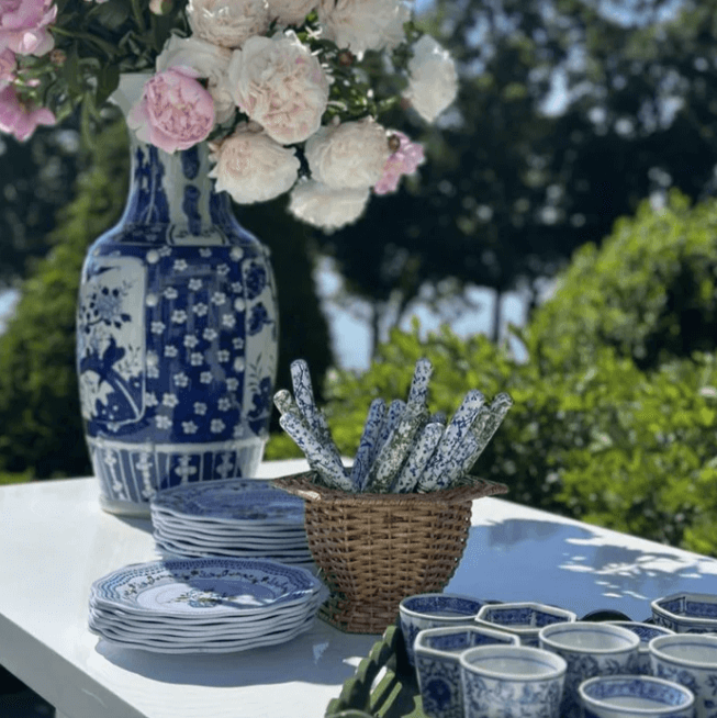 Blue Chinoiserie Five Piece Flatware Set