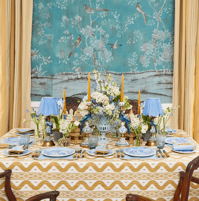 Blue Lotus Deep Scallop Lampshade (18cm)