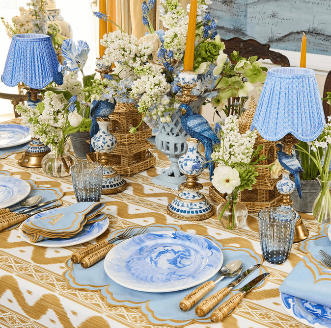 Blue Lotus Deep Scallop Lampshade (18cm)