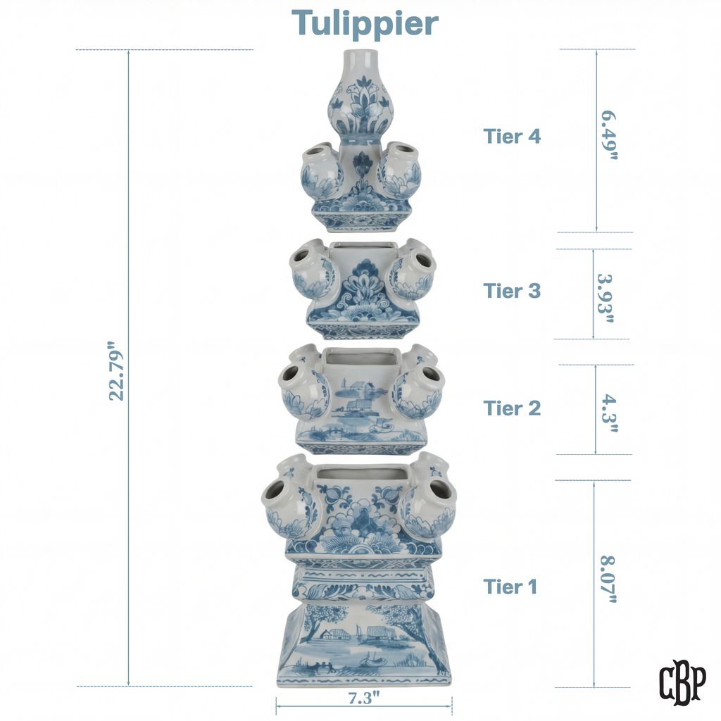 Blue Pagoda Tulipiere Vase