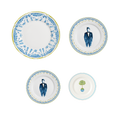Blue with Man Plate Setting (4-Piece)