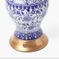 Chinoiserie Rechargeable Lamp & Cobalt Ikat Shade (22cm)