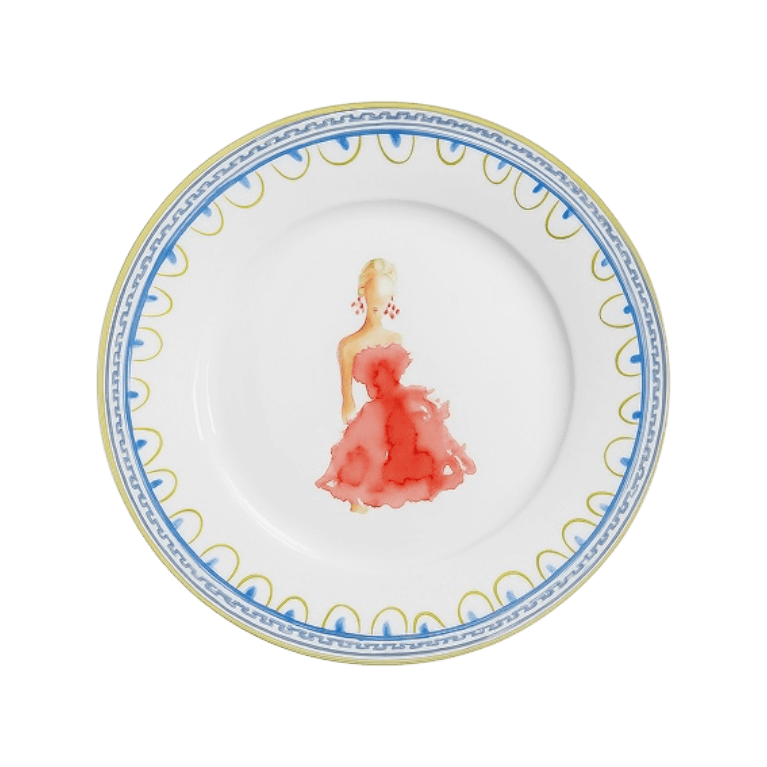 Blue with Women Plate Setting (4-Piece)