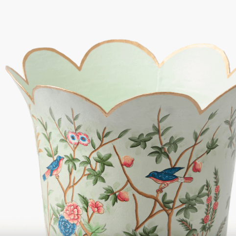 Green Chinoiserie Tole Urn