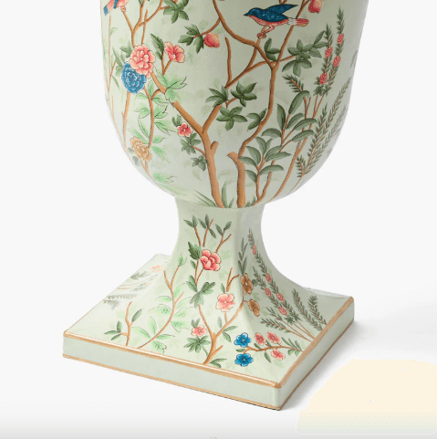 Green Chinoiserie Tole Urn