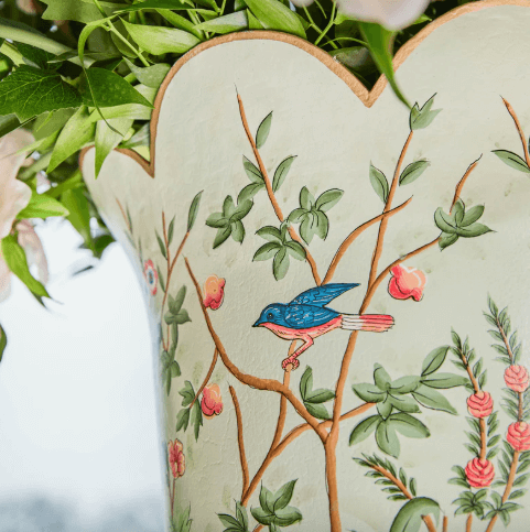 Green Chinoiserie Tole Urn