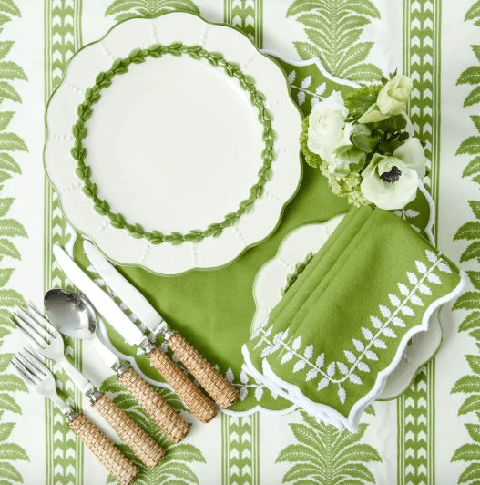 Green Laurel Placemats & Napkins (Set of 4)
