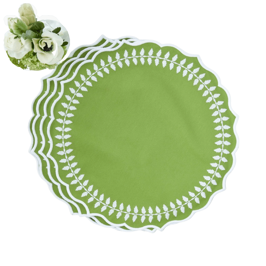Green Laurel Placemats & Napkins (Set of 4)