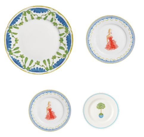 Green with Women Plate Setting (4-Piece)