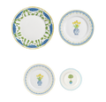 Green with Yellow Flower Plate Setting (4-Piece)