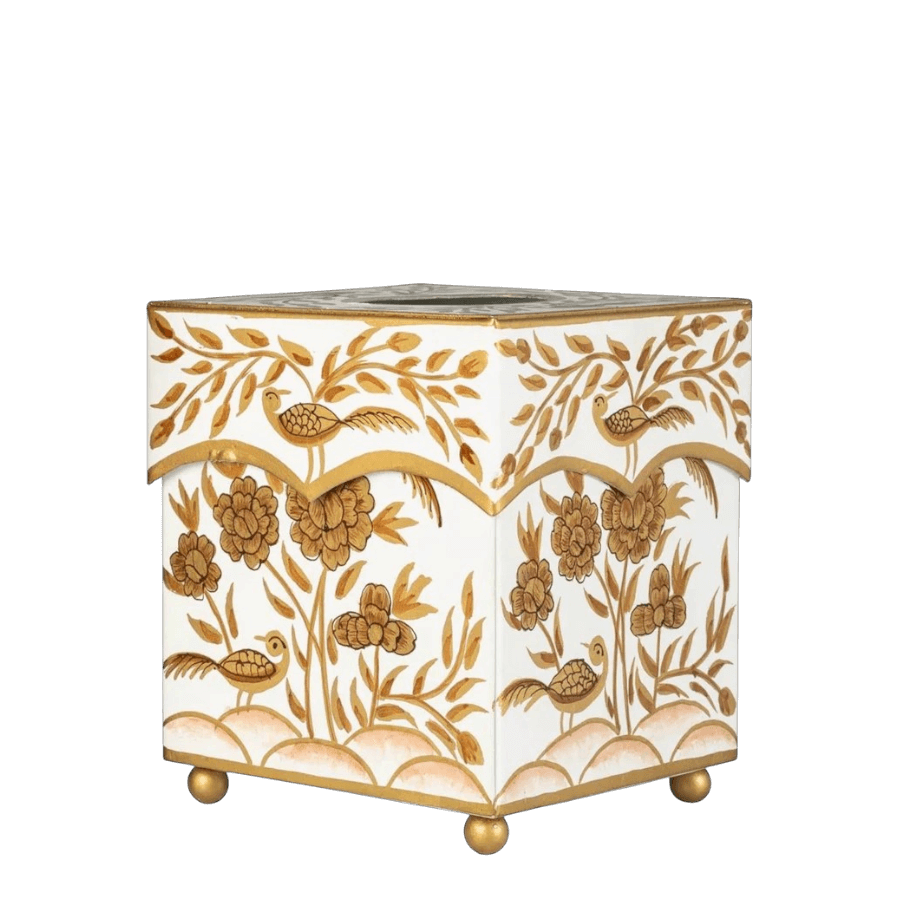 Ivory & Gold Pheasant Tissue Holder