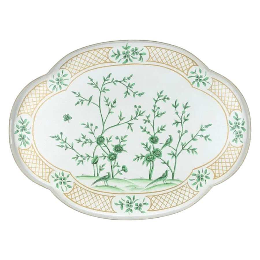 Ivory Scalloped Tray Table