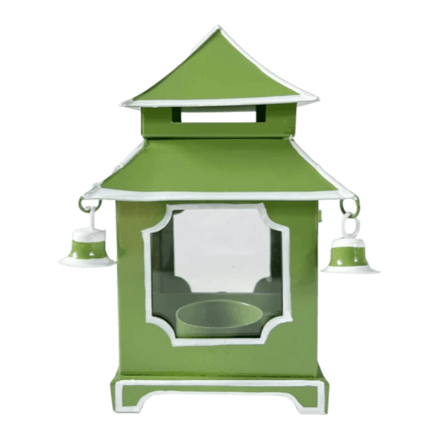 Mossy Green & White Pagoda Lantern