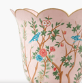 Pink Chinoiserie Tole Urn & Pedestal