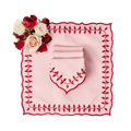 Pink & Red Bow Laurel Placemats & Napkins (Set of 4)