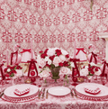Pink & Red Bow Laurel Placemats & Napkins (Set of 4)