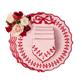 Pink & Red Bow Laurel Placemats & Napkins (Set of 4)