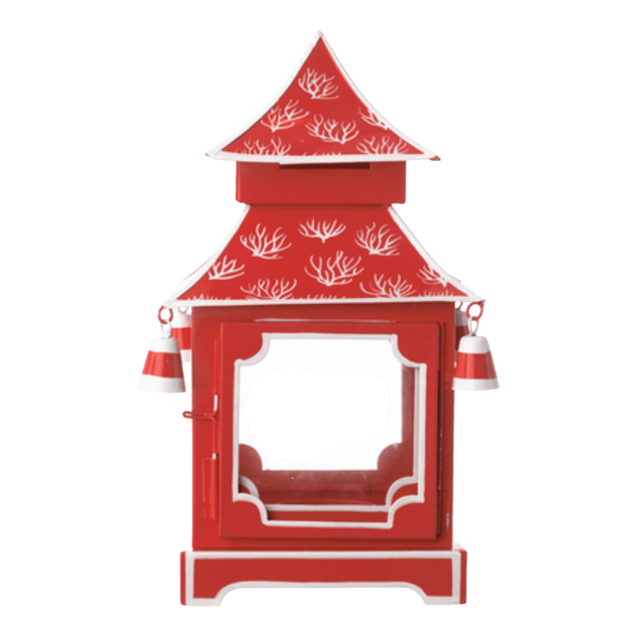 Red & White Coral Pagoda Lantern