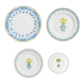 Blue with Yellow Flower Plate Setting (4-Piece)