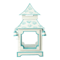 White & Soft Aqua Coral Pagoda Lantern